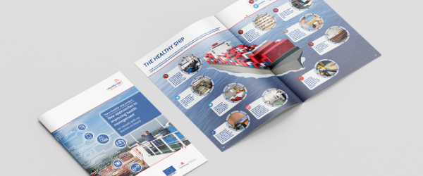 VER_FLY_15048x935_e-healthy-ship Broschüre aufgeklappt des Projektes e-healthy-ship